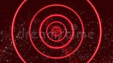 在星空背景上跳动彩色圆圈的动态抽象图形